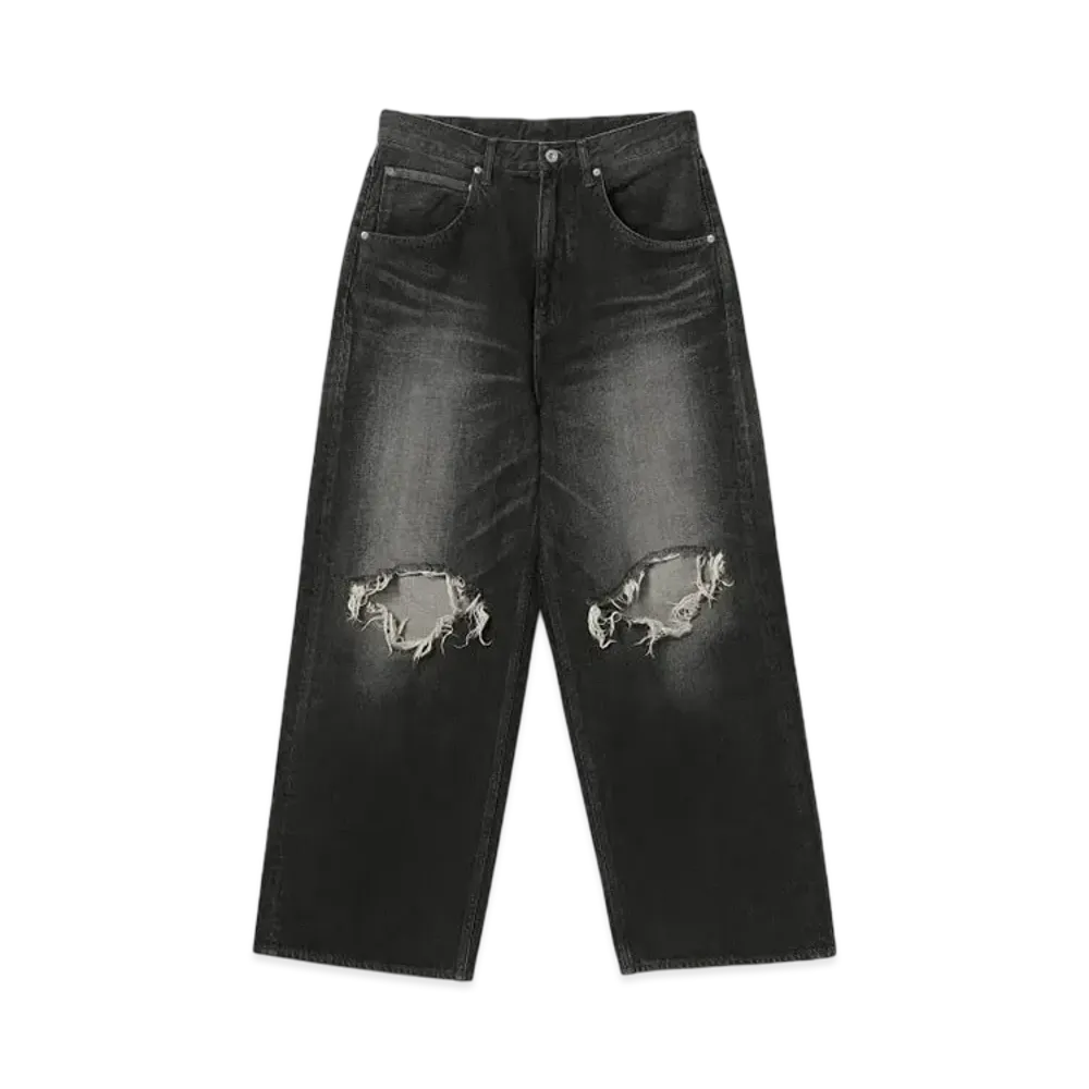 BEAMS FUTURE ARCHIVE Buggy Crush Denim Pants "FeadBlack"