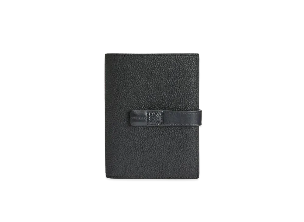 LOEWE Medium Vertical Wallet In Grained Calfskin "Black"