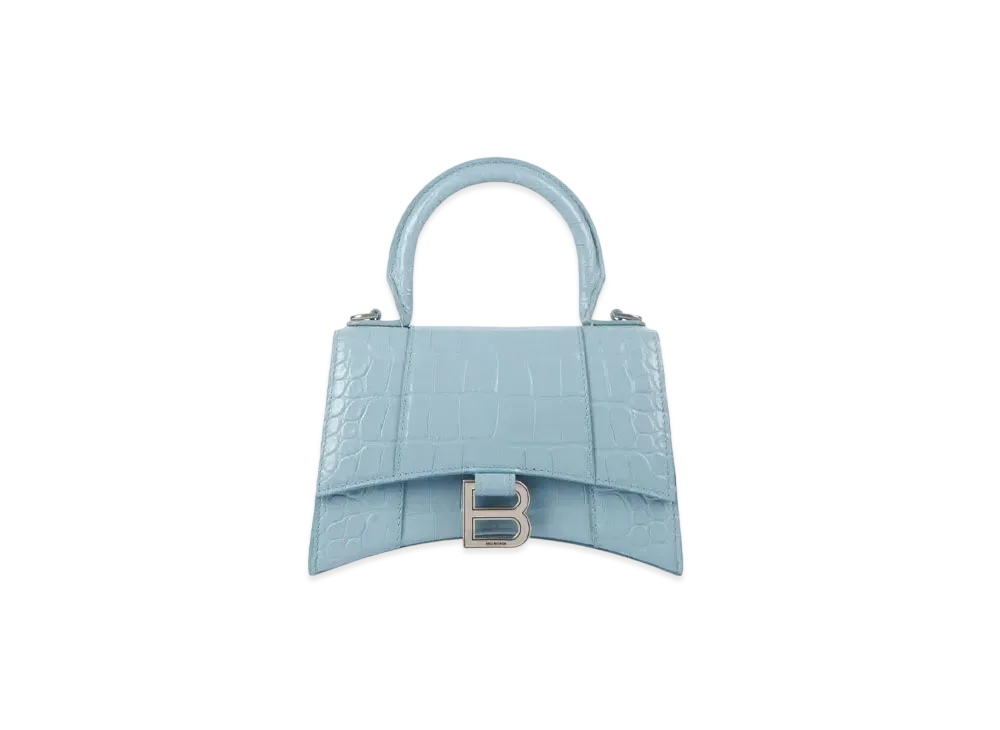 BALENCIAGA Women's Hourglass XS Top Handle Bag "Blue"