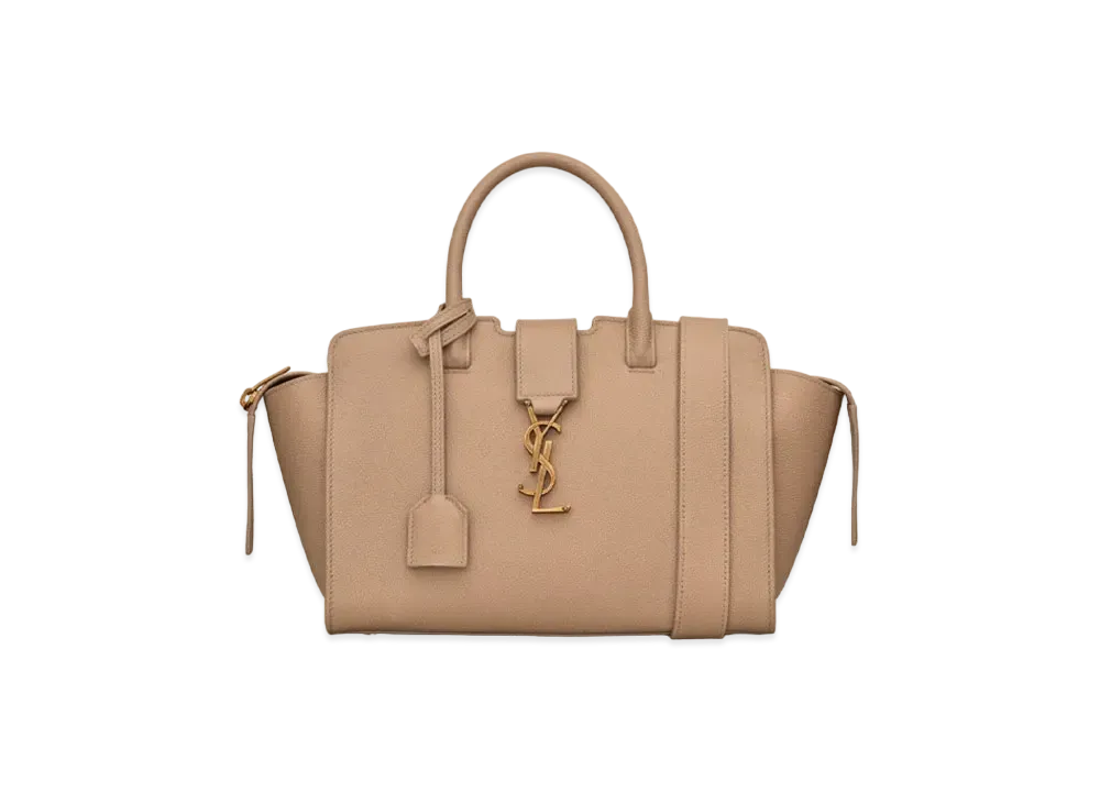 SAINT LAURENT Cabas Ysl Baby Downtown In Grained Leather "Blossom Pink"