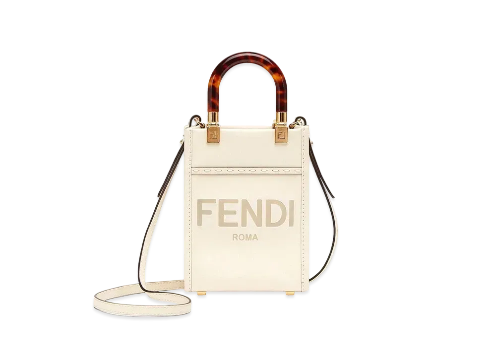 FENDI Sunshine Shopper Small Leather "White"