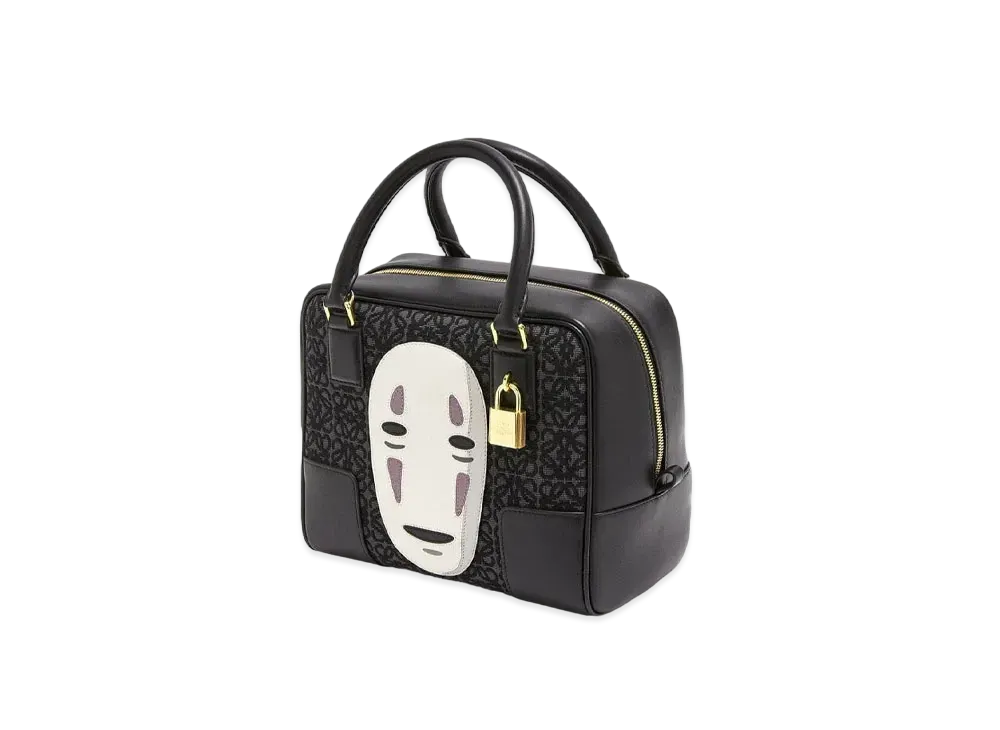 LOEWE x Spirited Away Kaonashi Amazona 19 Bag In Anagram Jacquard and Calfskin "Anthracite/Black"