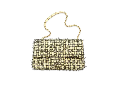 CHANEL Mini Flap Bag Blade Tweed "Yellow/Black/Gray"
