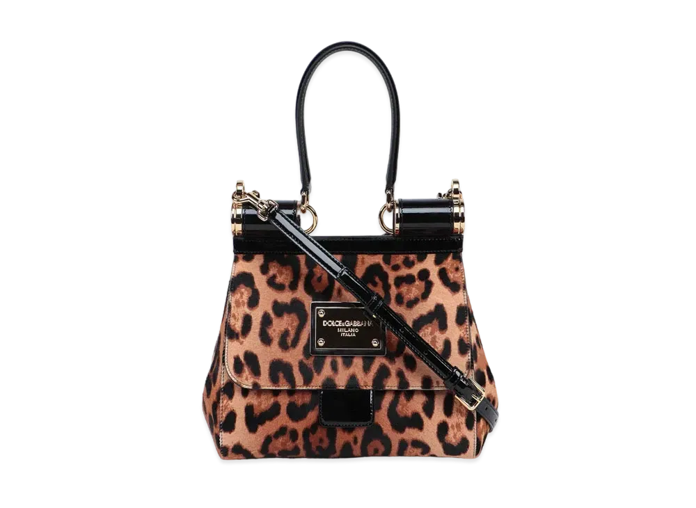 Dolce&Gabbana 90Es Sicily Bag Medium Ponnkin Leopard Print "Multicolor"