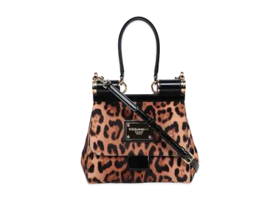 Dolce&Gabbana 90Es Sicily Bag Medium Ponnkin Leopard Print "Multicolor"