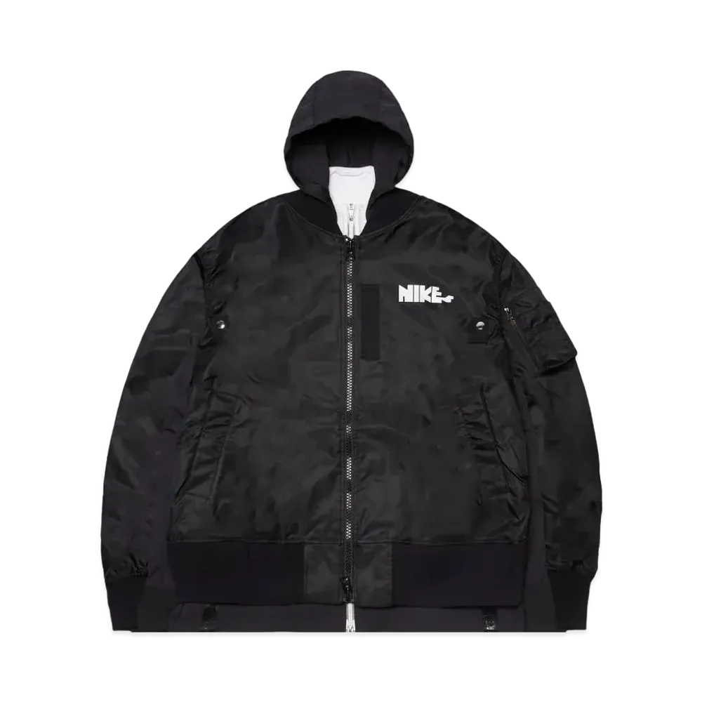 Sacai x Nike NRG Layered Bomber Jacket  "Black"