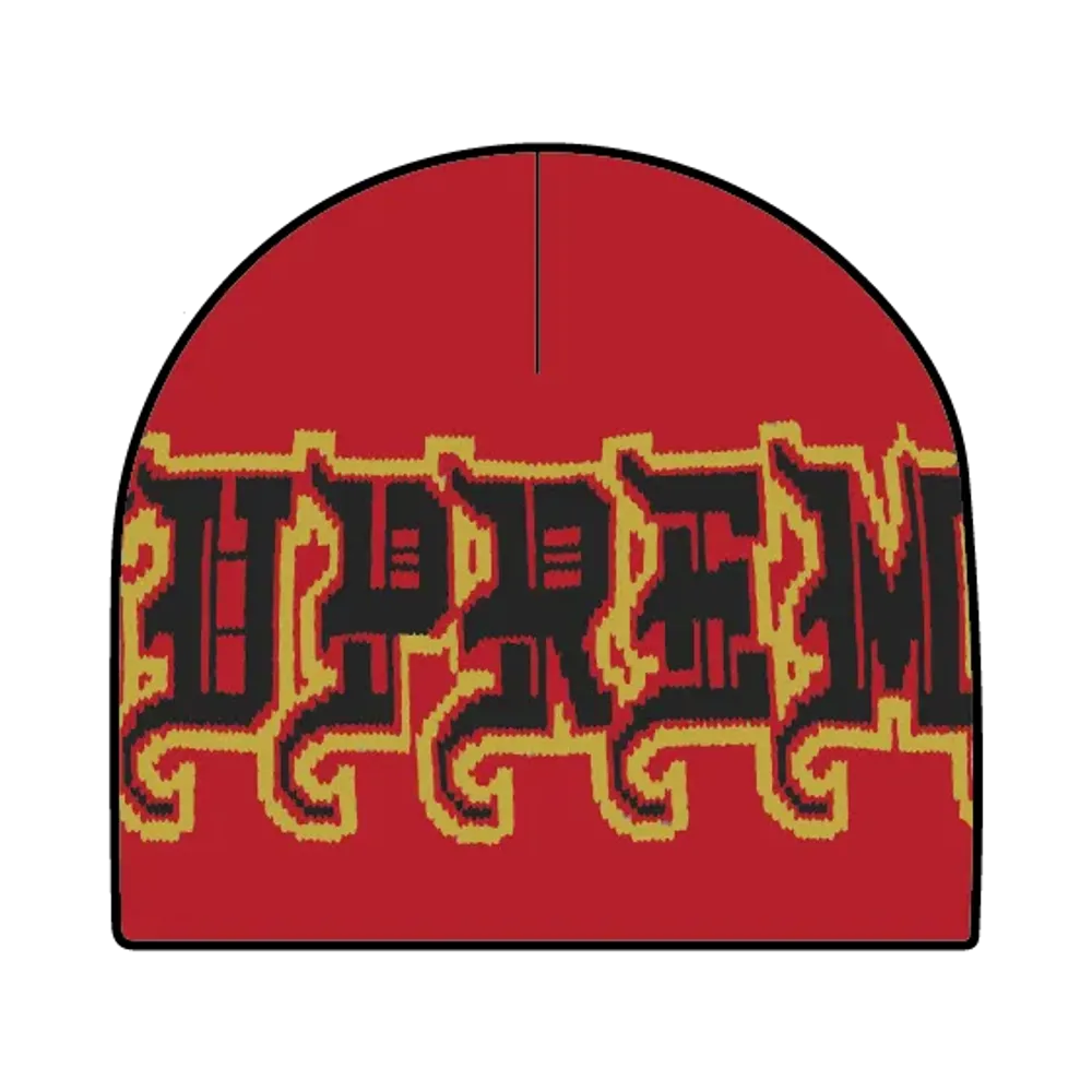 Supreme New Era Outline Beanie "Red"