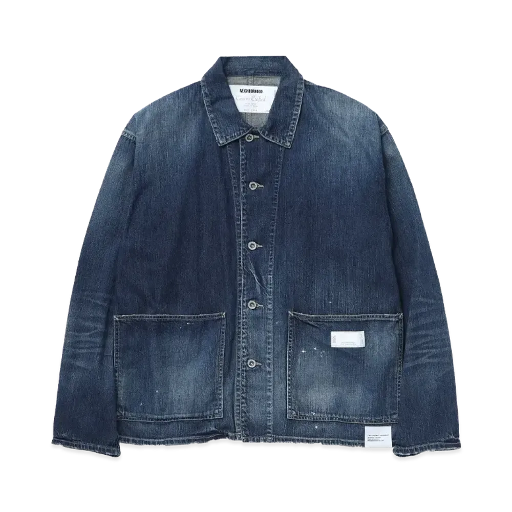 NEIGHBORHOOD Washed LW Denim Coverall Jacket "Indigo"