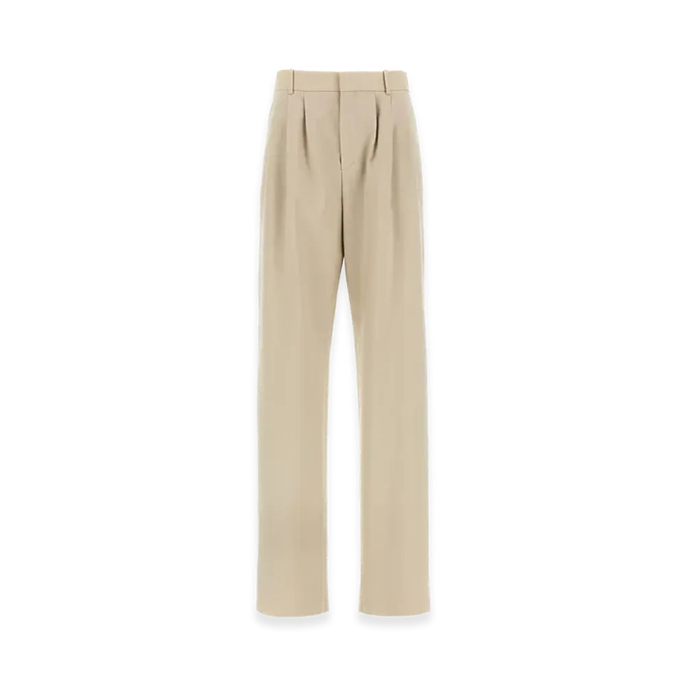 Saint Laurent Women's Pleat Pants "Beige"