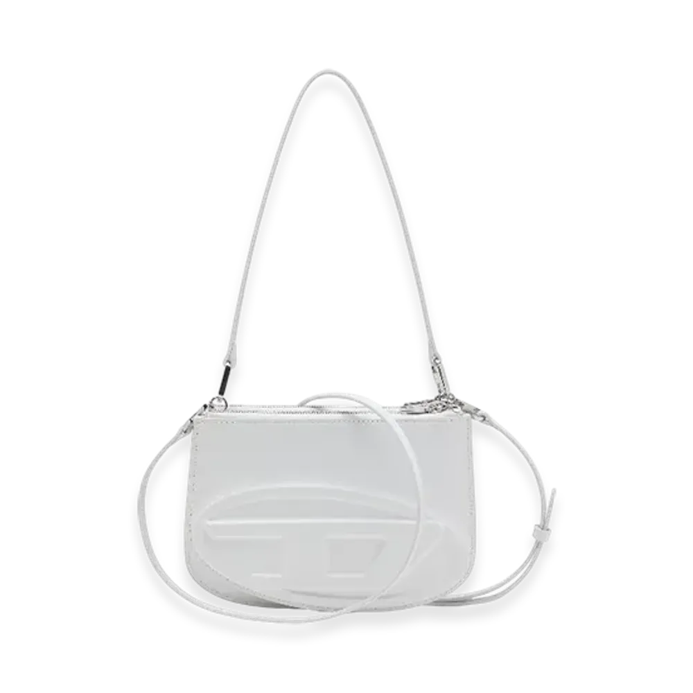 Diesel 1Dr Twin 1Dr Twin-Double-Pouch Shoulder Bag In Printed Leather "White"