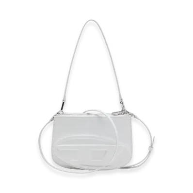 Diesel 1Dr Twin 1Dr Twin-Double-Pouch Shoulder Bag In Printed Leather "White"