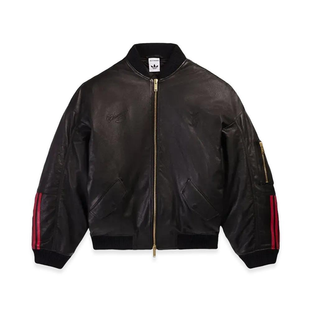 adidas x Willy Chavarria Leather Bomber Jacket "Black"