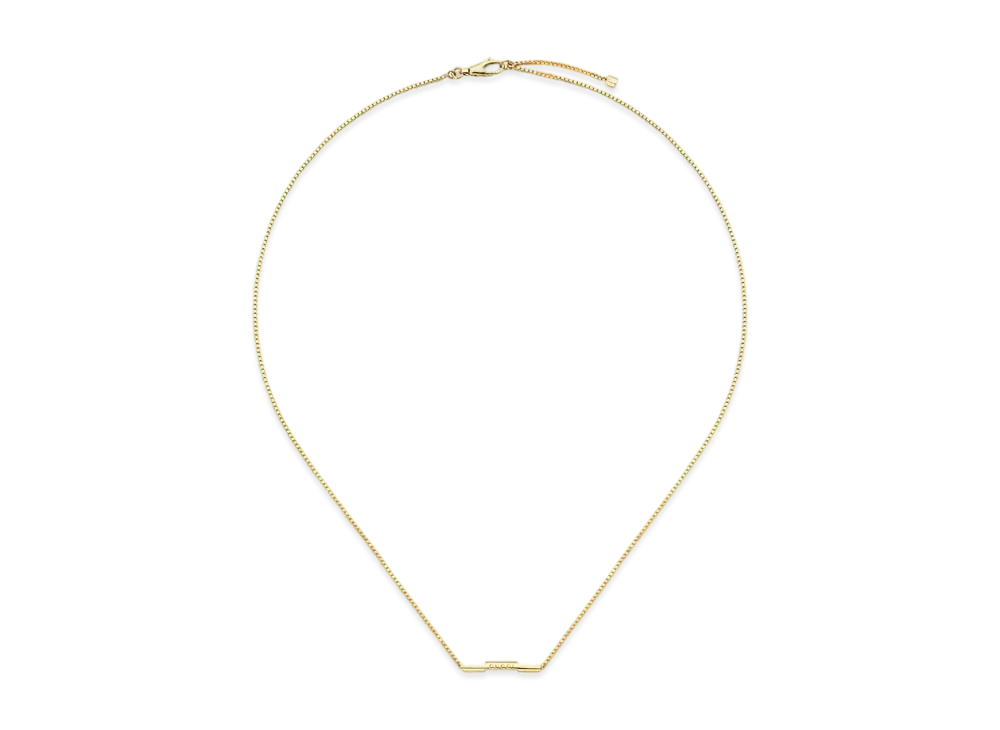 GUCCI Link To Love Necklace With Gucci Bar "Gold"