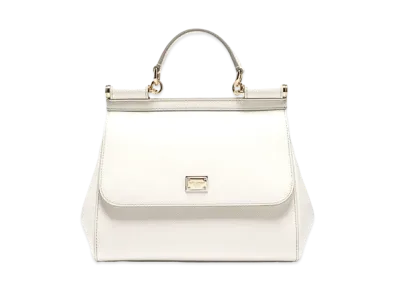 Dolce&Gabbana Sicily Bag Dauphine Leather Medium Size "White"