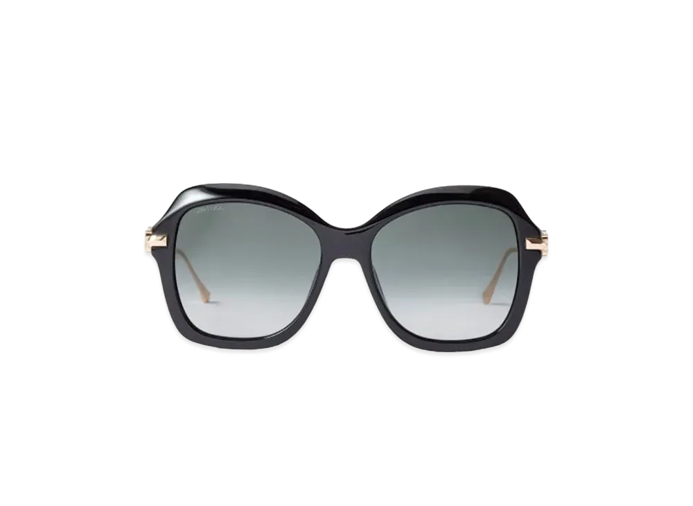 Jimmy Choo Tessy Square Sunglasses With Shaded Lenses And Temple "Copper Gold/Black"