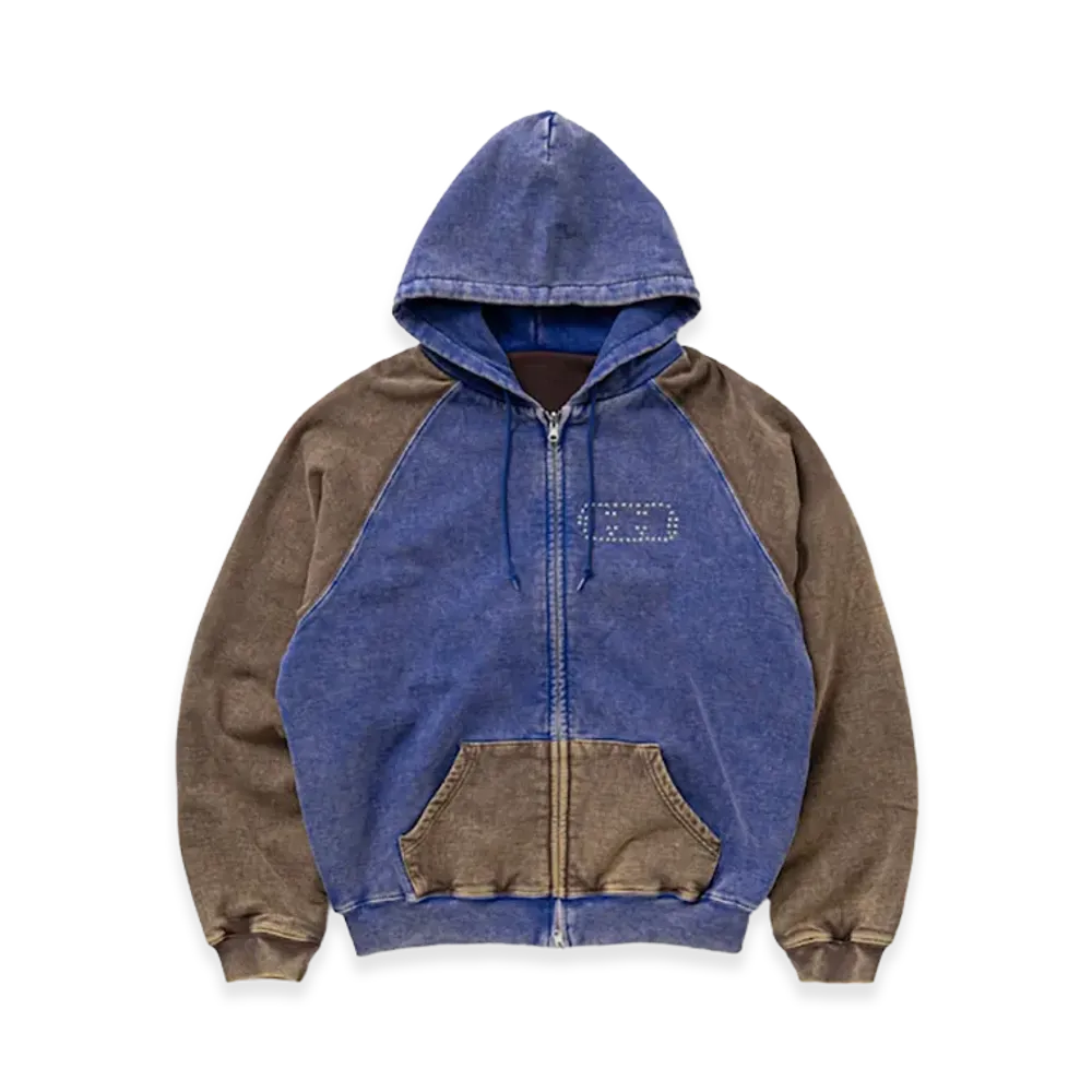 TTTMSW Fade damage zip up hoodie "Blue"