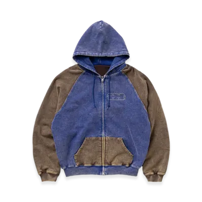 TTTMSW Fade damage zip up hoodie "Blue"