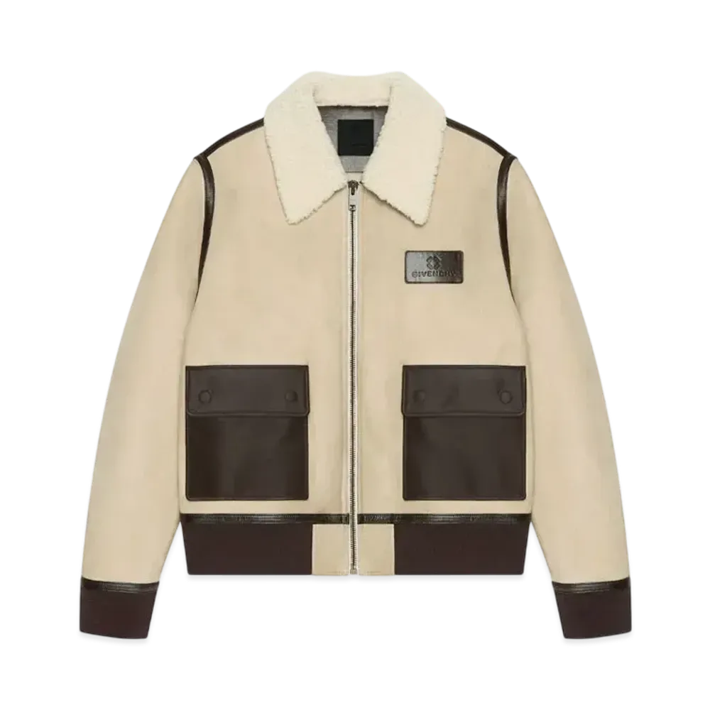 GIVENCHY Aviator Jacket In Shearling "Light Beige"