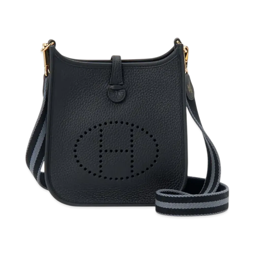 Hermes Evelyne 16 Shoulder Bag Gold-Tone Hardware "Noir/Gris Fumme"