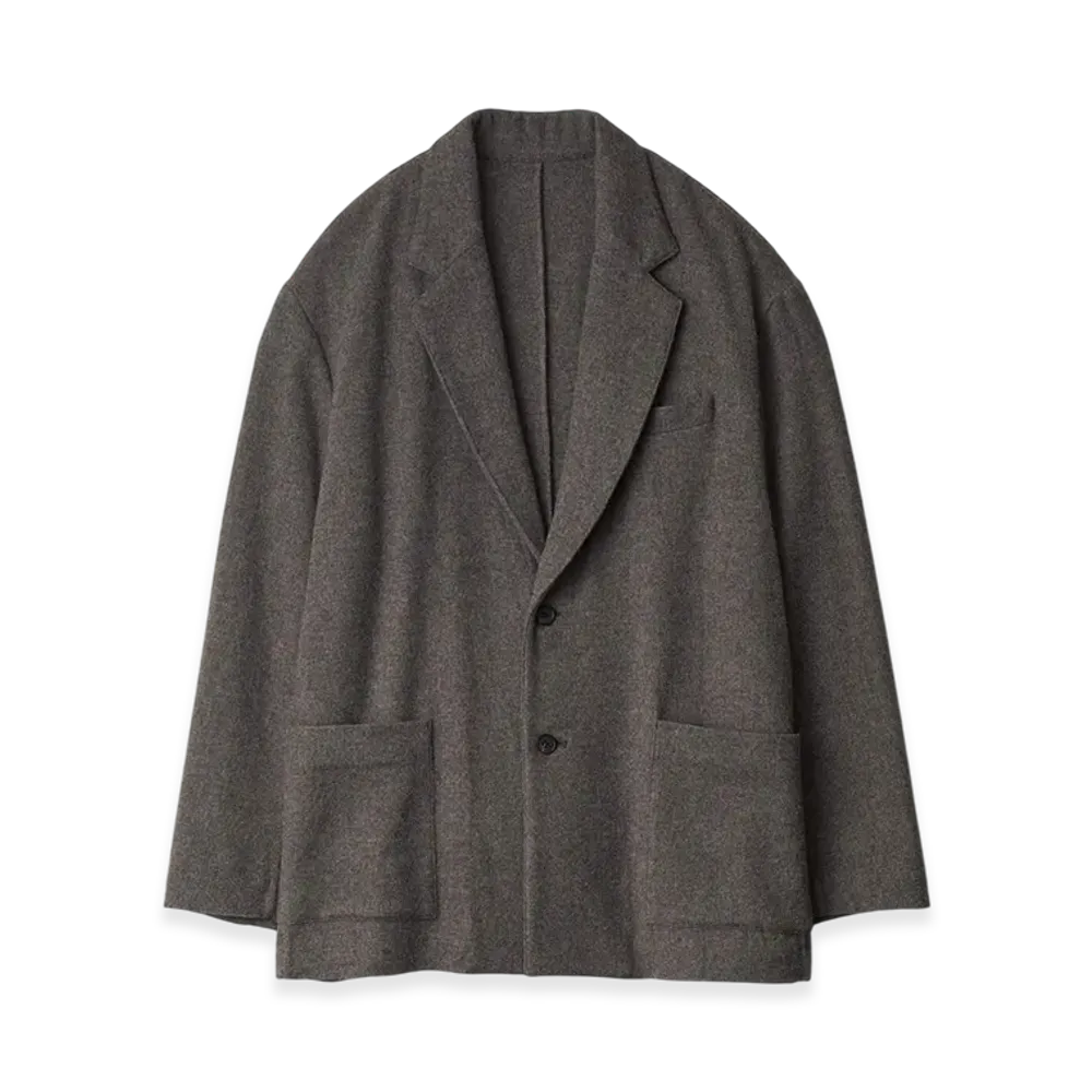 ssstein Wool/Cashmere Fleece Single Breasted Jacket "Grey Brown"