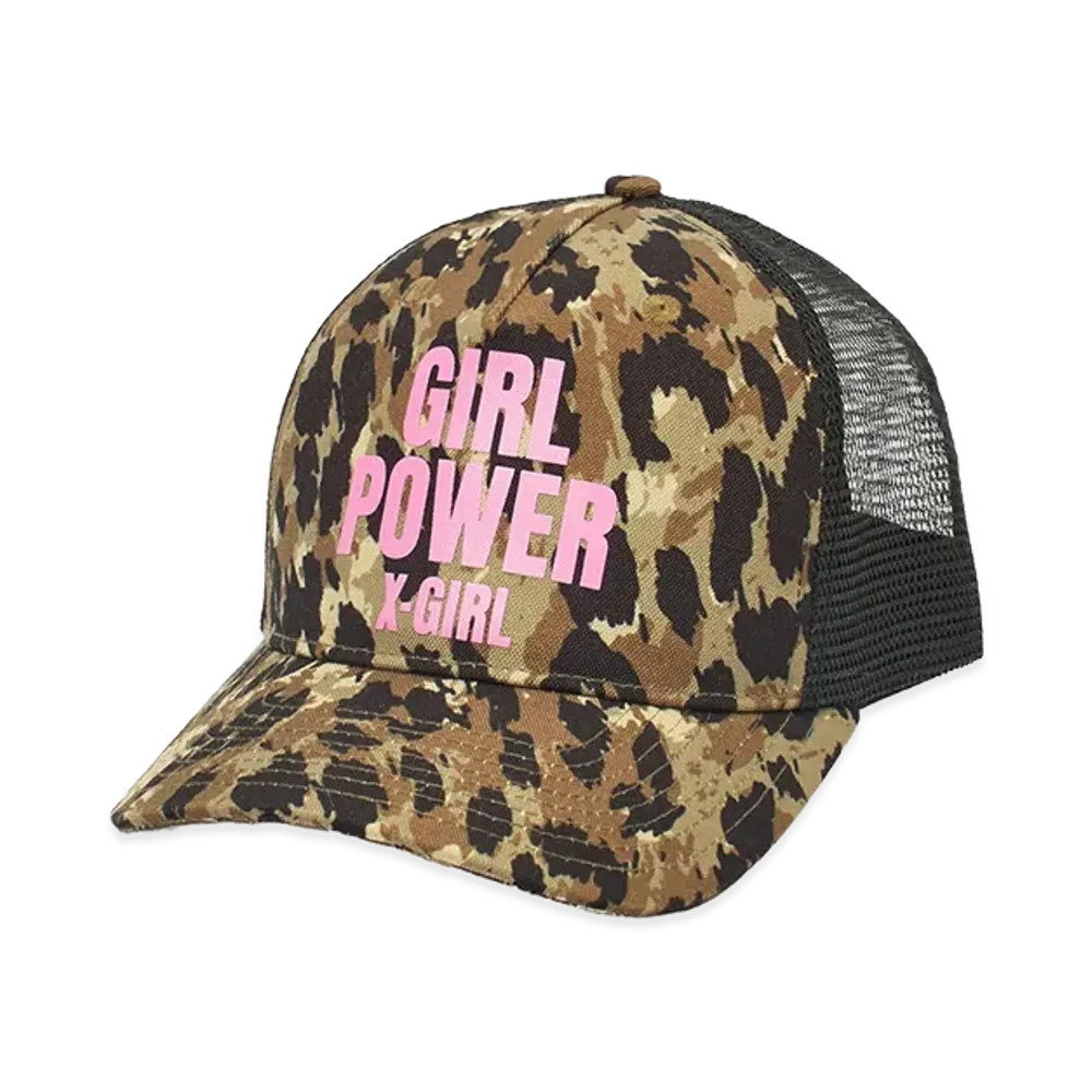X-Girl Women's Girl Power Logo Trucker Cap "Beige"