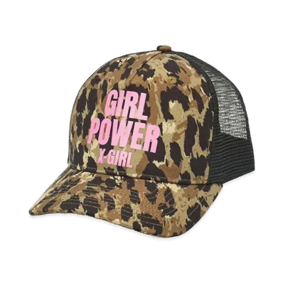 X-Girl Women's Girl Power Logo Trucker Cap "Beige"