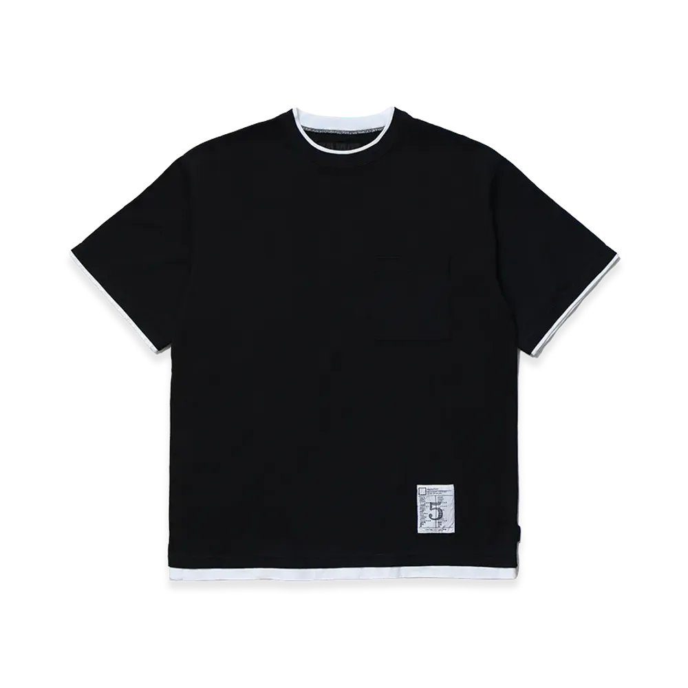 NEIGHBORHOOD BW . Layered Trim Crewneck SS "Black"