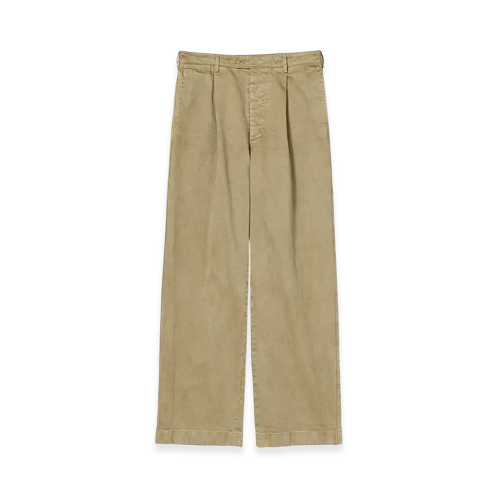 AURALEE Product Dyed Finx Chino One Tuck Pants "Beige"