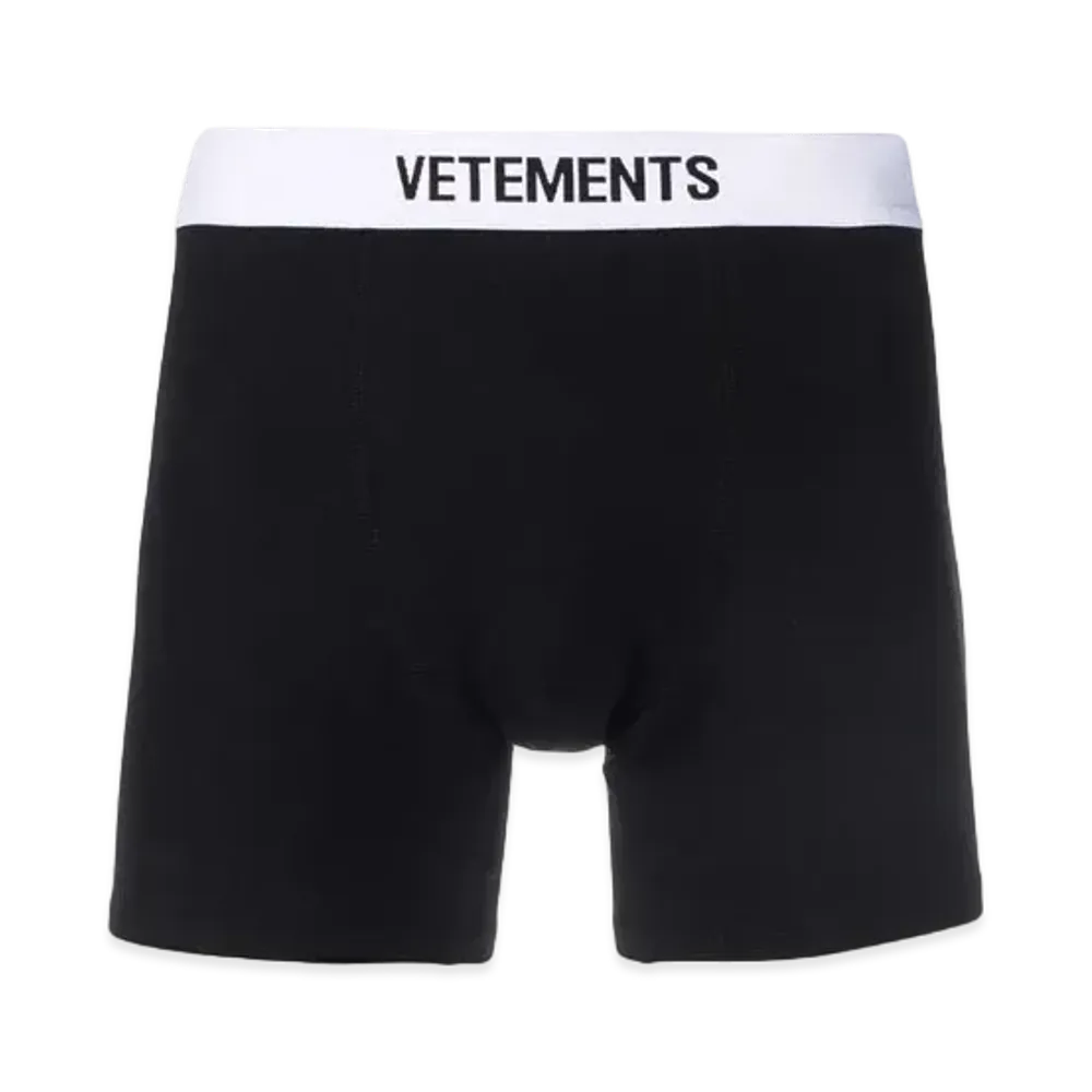VETEMENTS Logo Tape Boxer Pants "Black White"