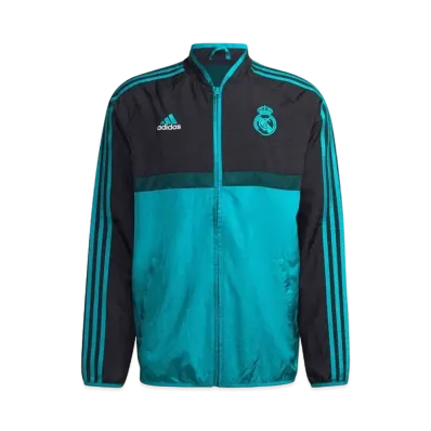 ADIDAS REAL MADRID ICON WOVEN JACKET "Black/Blast Emerald"