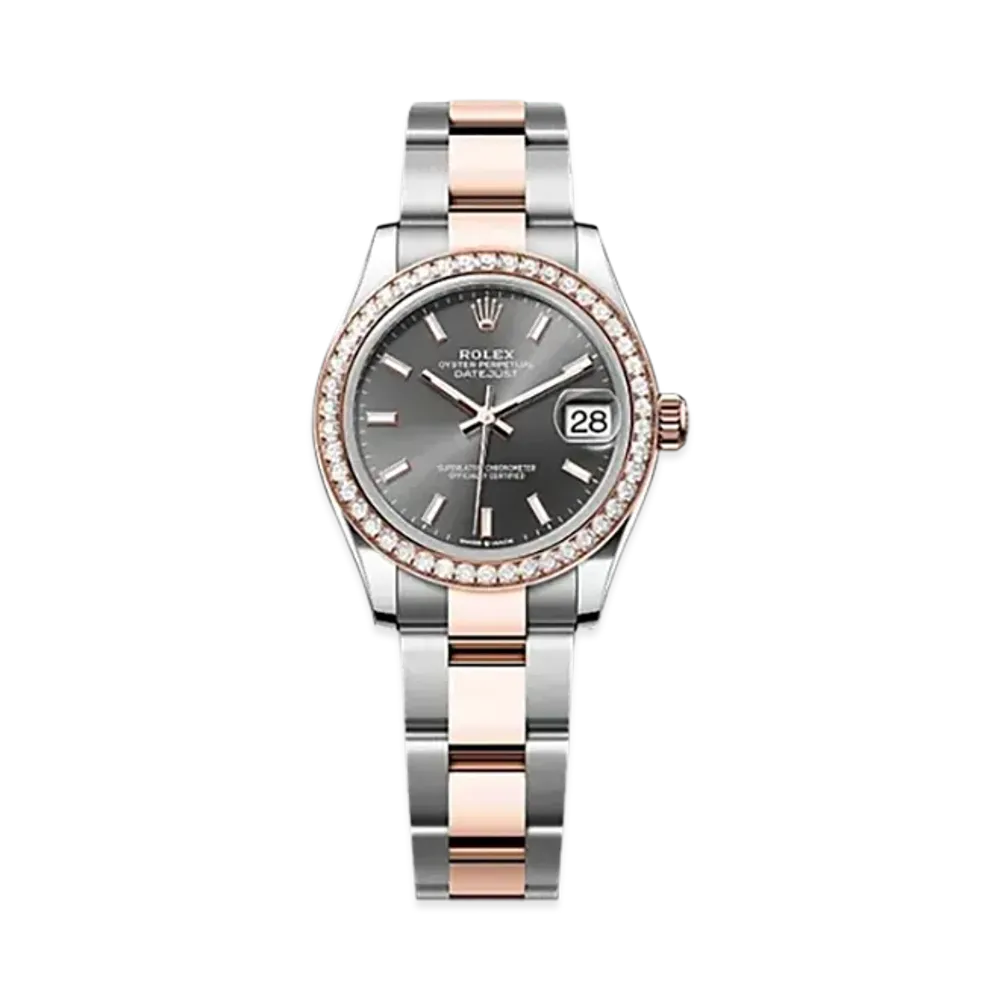 ROLEX Datejust 31mm Oystersteel & Everose Gold Diamond 278381RBR "Slate"