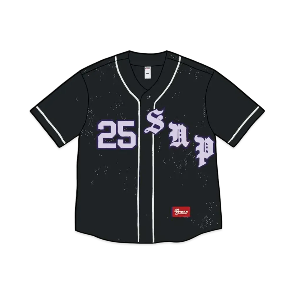 シュプリーム オールド イングリッシュ ベースボール ジャージ "ブラック"