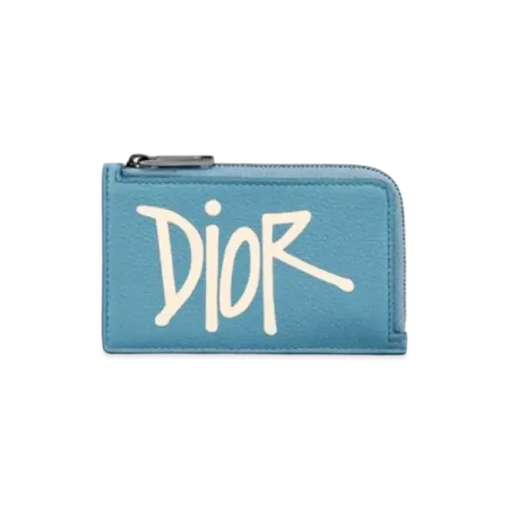 Dior x Shawn Stussy Coin Card Case "Blue"