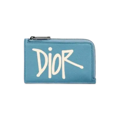 Dior x Shawn Stussy Coin Card Case "Blue"