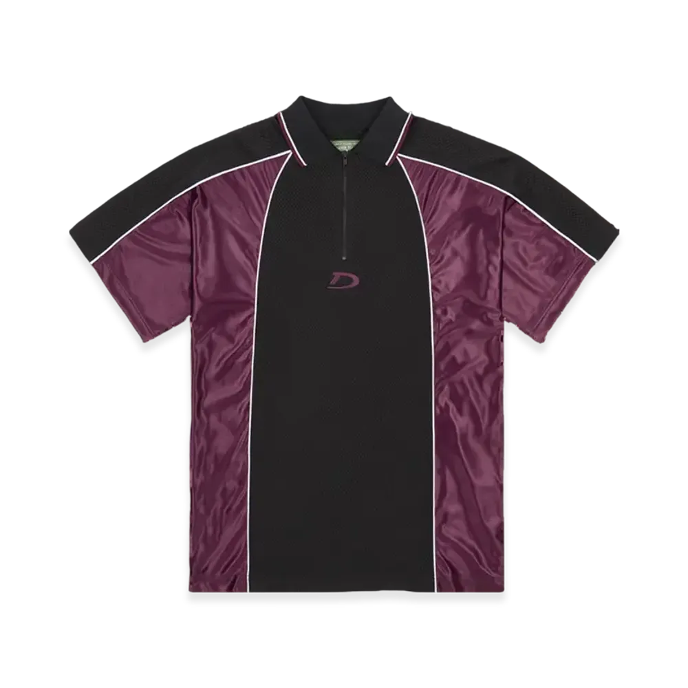 DENIM TEARS Practice Half Zip Polo "Black"
