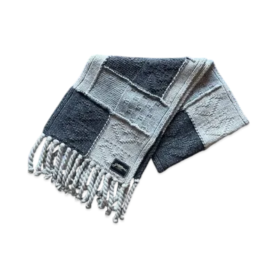 GANNI Wool Cotton Mix Knit Scarf "Multi Colour"