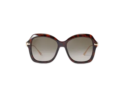 Jimmy Choo Tessy Square Sunglasses With Temples "Rose Gold/Dark Havana"