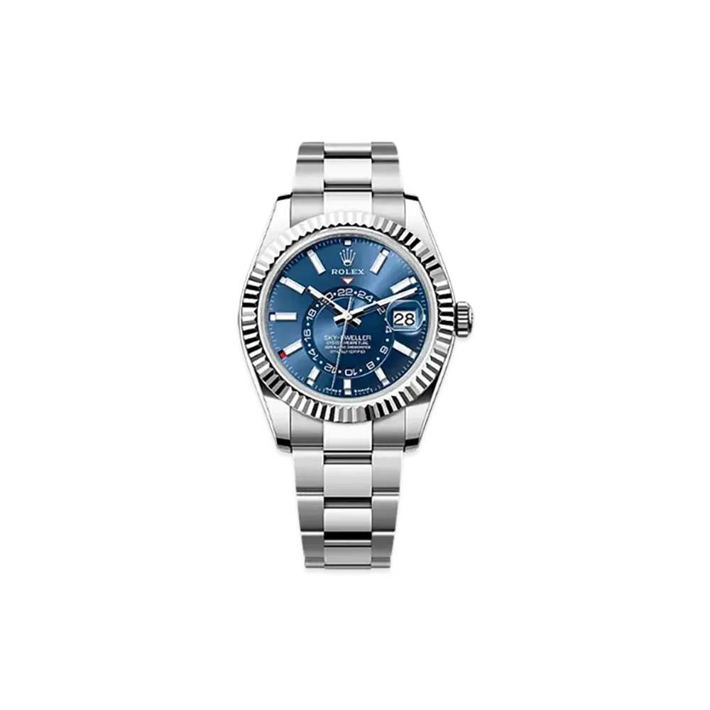 ROLEX Sky-Dweller 42mm Oystersteel & White Gold 336934 "Bright Blue"