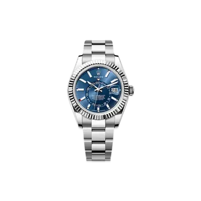 ROLEX Sky-Dweller 42mm Oystersteel & White Gold 336934 "Bright Blue"