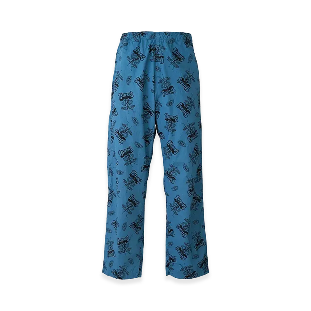 HYSTERIC GLAMOUR Bad Ass Whisky Pattern Easy Pants "Other Blue"