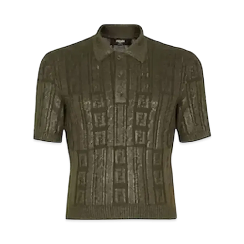 FENDI Men's Wool Polo Shirt "Green"