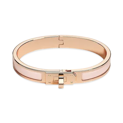 Hermes Mini Clic Kelly Bracelet "Rose Candeur/Pink Gold"