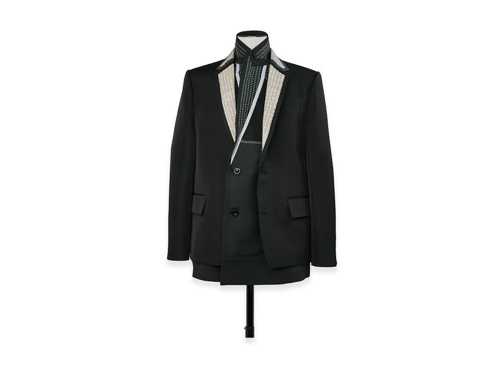 sacai Double-Faced Silk Cotton x Doeskin Jacket "Black"