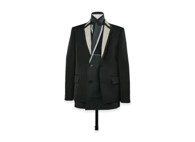 sacai Double-Faced Silk Cotton x Doeskin Jacket "Black"