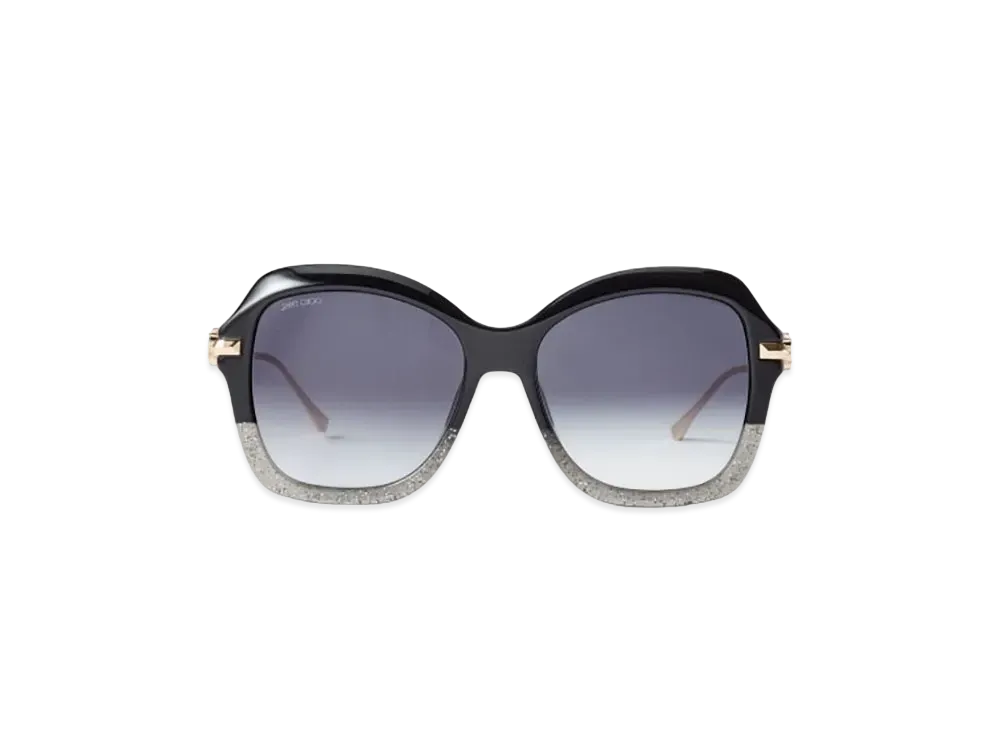 Jimmy Choo Tessy Square Sunglasses With Temples "Rose Gold/Black Grey"