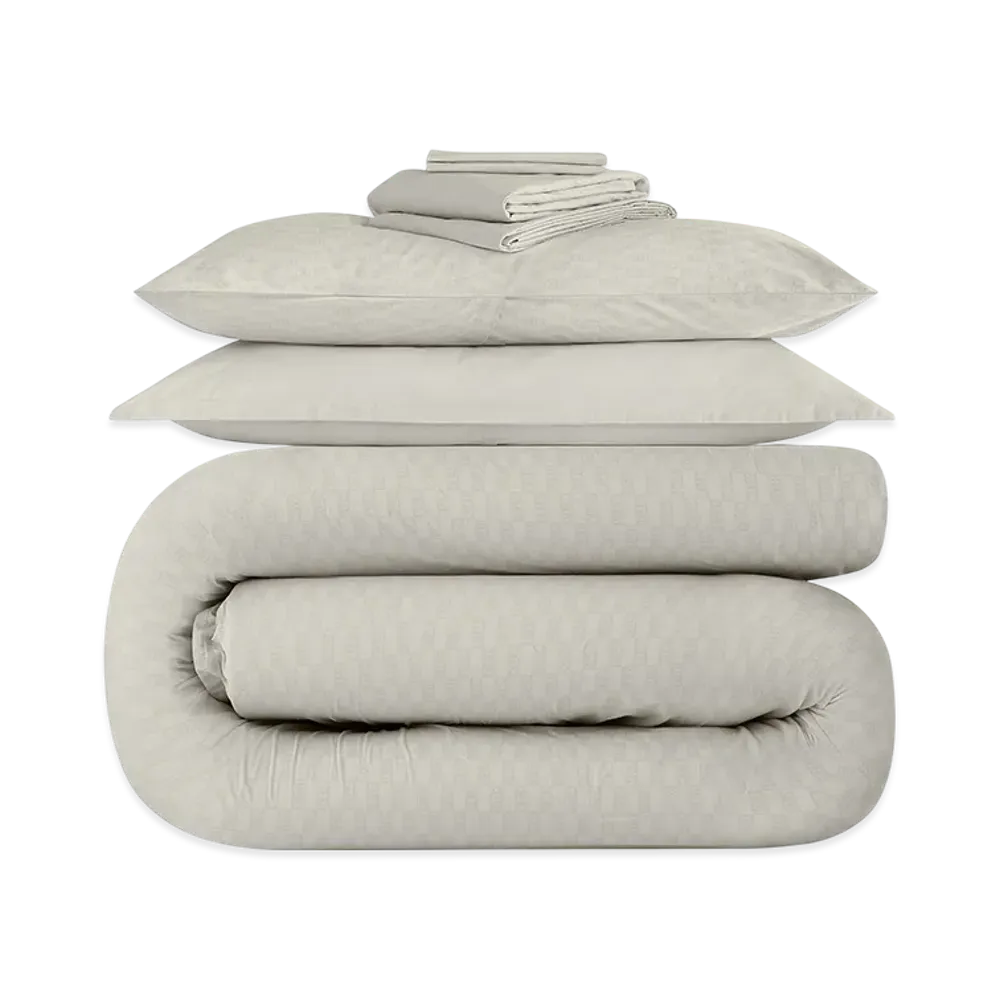 Kithmas Monogram King Size Bedding Set "Concrete"