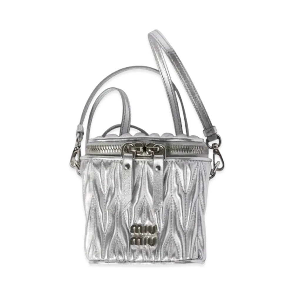 MIUMIU Matelasse Nappa Leather Micro Bag "Silver"