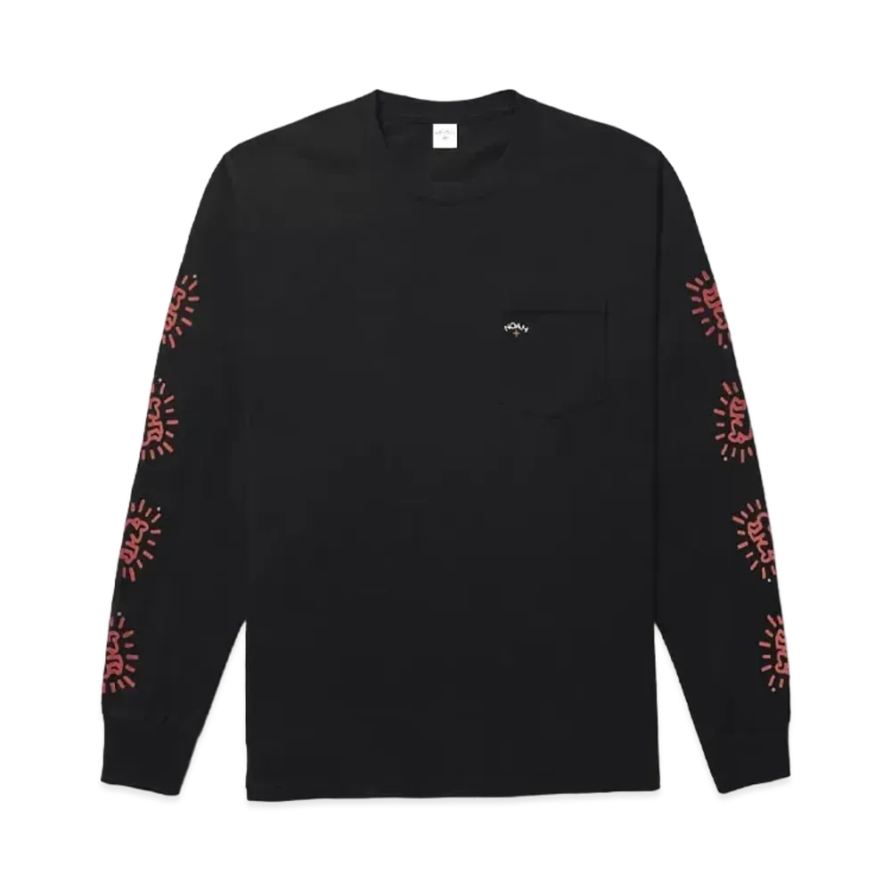 Noah x Keith Haring Long Sleeve Pocket Tee "Black"