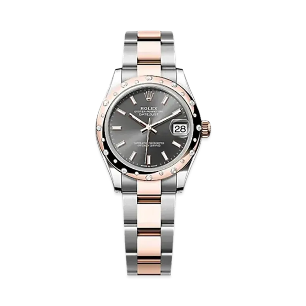 ROLEX Datejust 31mm Oystersteel & Everose Gold Diamond 278341RBR "Slate"