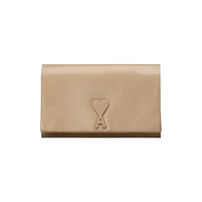 AMI PARIS Vourevous Strap Wallet "LightBeige"